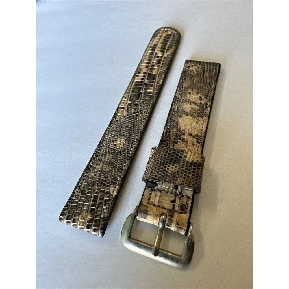 Genuine Lizard Skin Watch Strap Band 20mm Tan Brown Exotic Leather Replacement